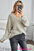 V Neck Drop Shoulder Knitted Sweater